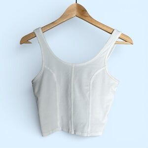 Levi's White Sleeveless Corset Cropped Tank Top